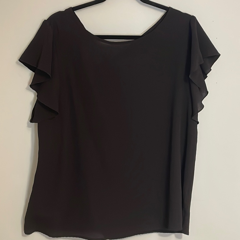 Shein Blouse Keyhole Back with Tie Size XL